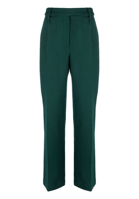 Green houndstooth high-waist wide-leg trousers - women ALEXANDRE VAUTHIER | 233PA1952CYPRSSGRN